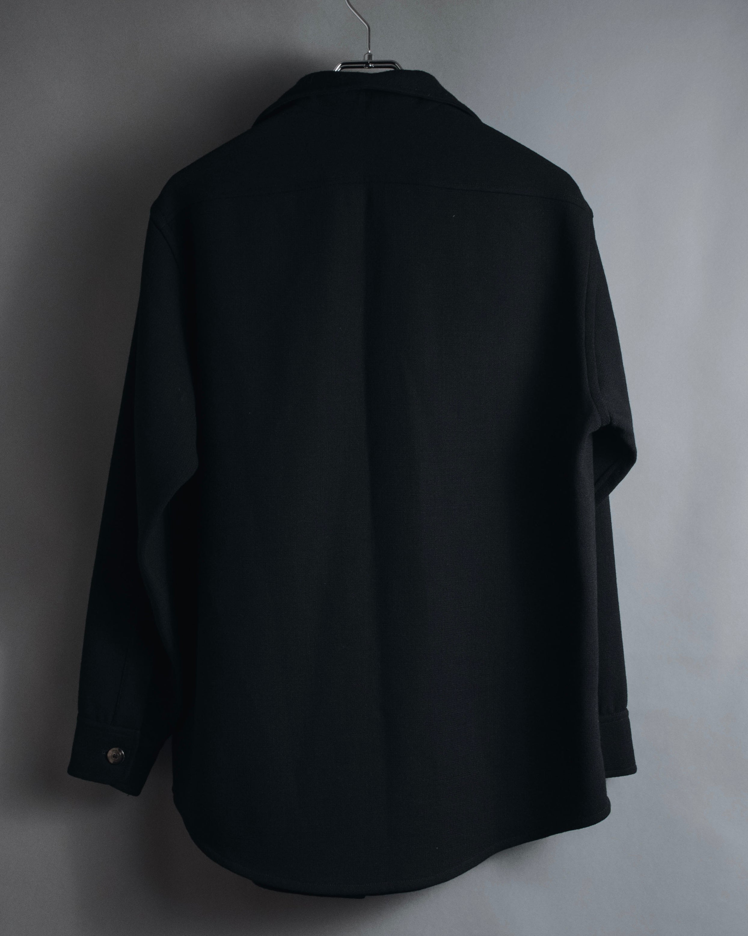 "Salvatore Ferragamo" 90’s signature engraved buttons wool shirt jacket