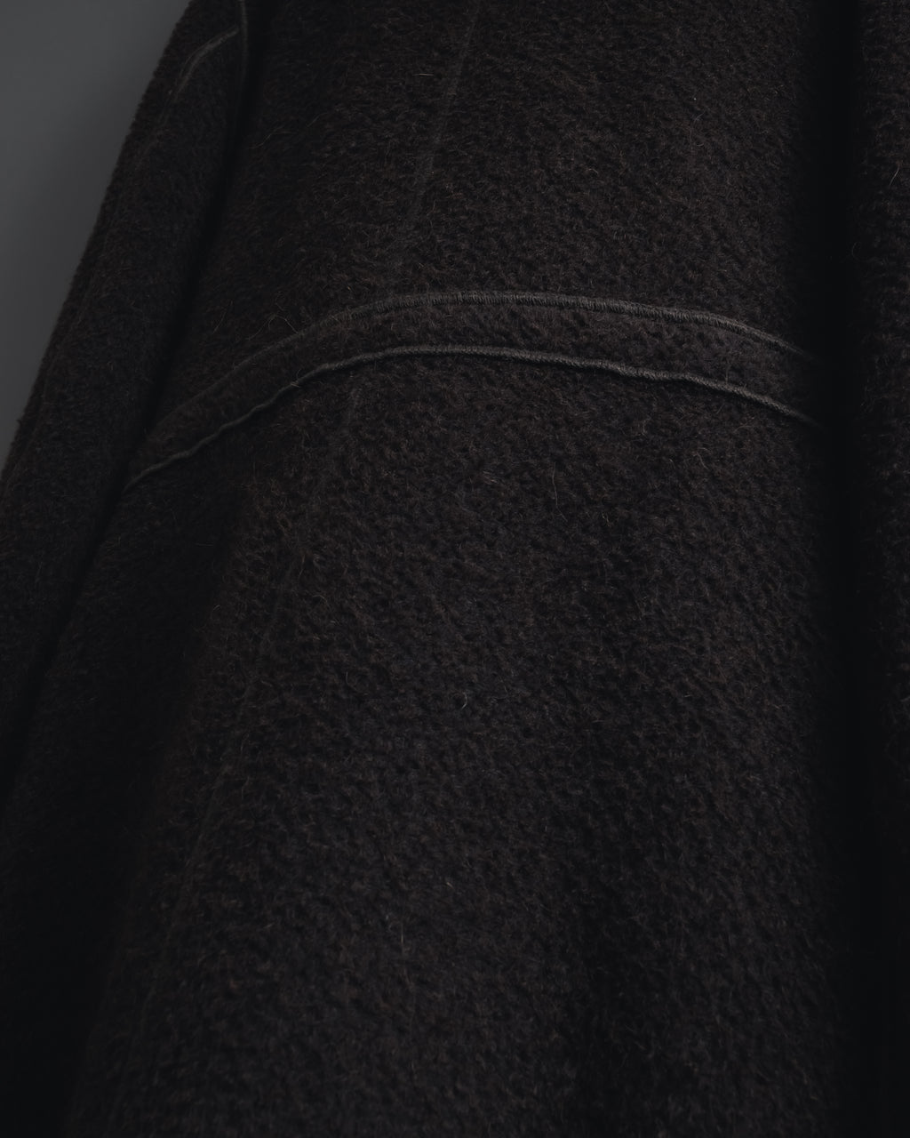 "FENDI" 90’s-00’s Sculptural belted leopard cat fur collar alpaca coat