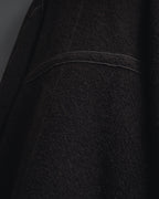 "FENDI" 90’s-00’s Sculptural belted leopard cat fur collar alpaca coat