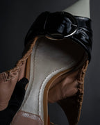 "Dior" Cutting design patent leather pointed toe pumps