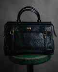 “pierre cardin” 80’s-90’s Ostrich leather structured doctor bag