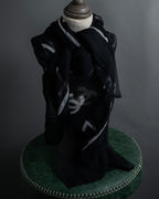 "CHANEL" Typography logo engraved large scarf