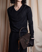 "LOEWE" Textured suede panel barcelona shoulder bag