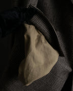 "YVES SAINT LAURENT" Glen plaid oversized wool tailored jacket