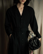 "tricot COMME des GARCONS" 90's Tailored collar belted long dress