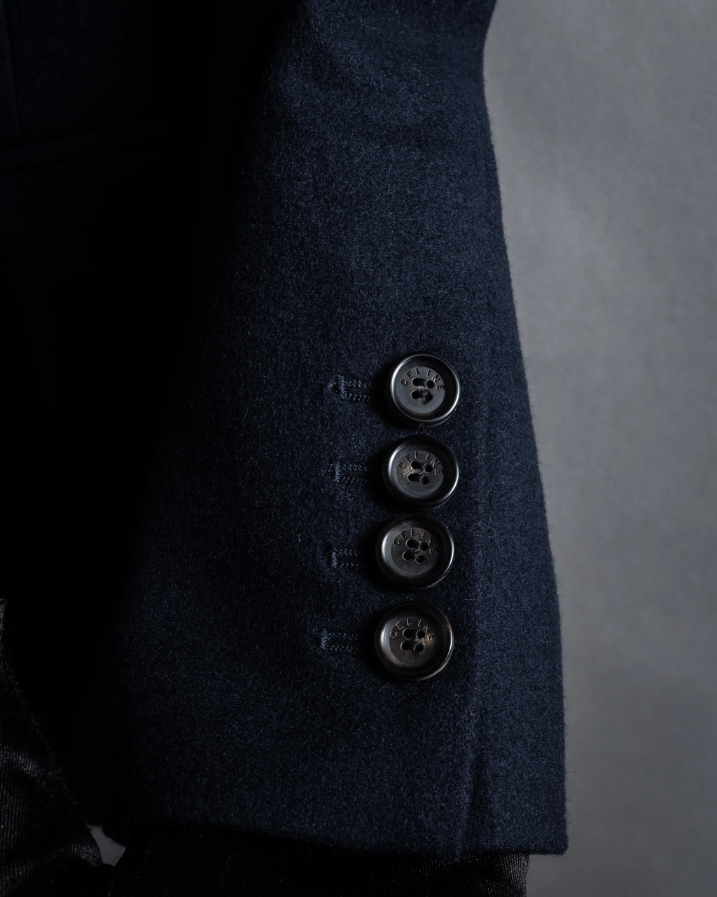 "CELINE" 90’s Sculpted double-breasted peak lapel tailored jacket