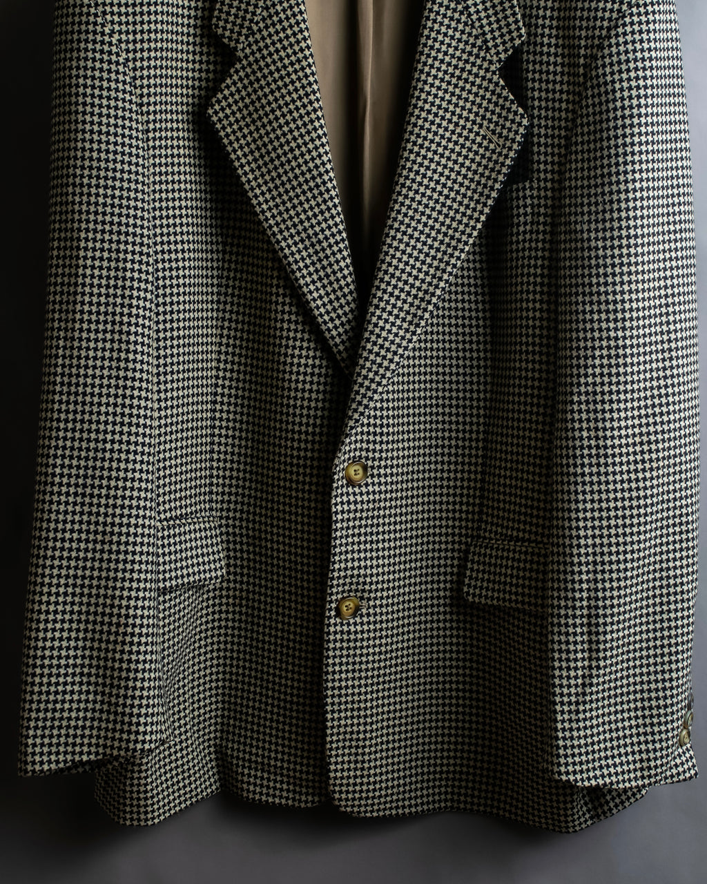 "HUGO BOSS" Houndstooth structured shoulder line tailored jacket