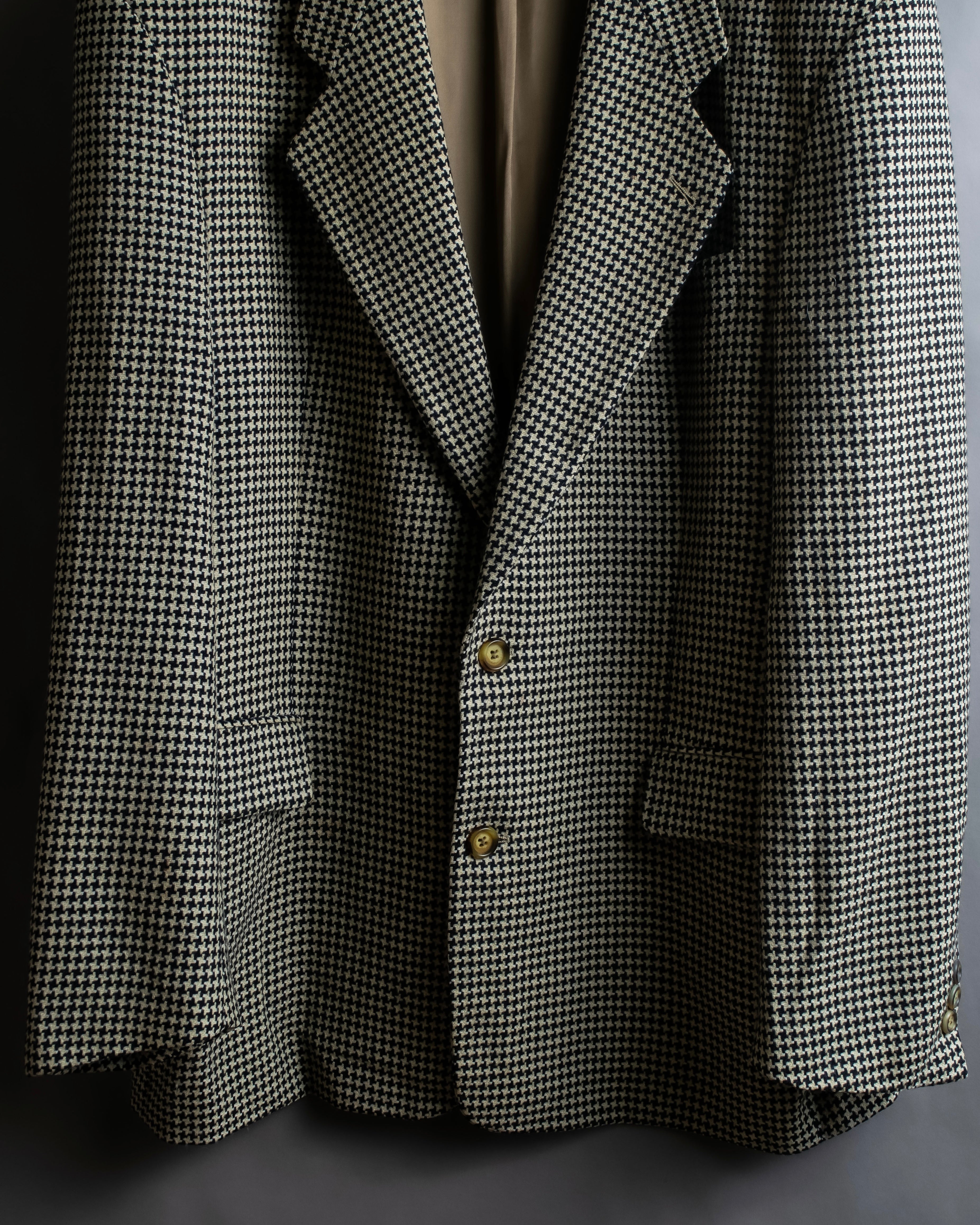 "HUGO BOSS" Houndstooth structured shoulder line tailored jacket