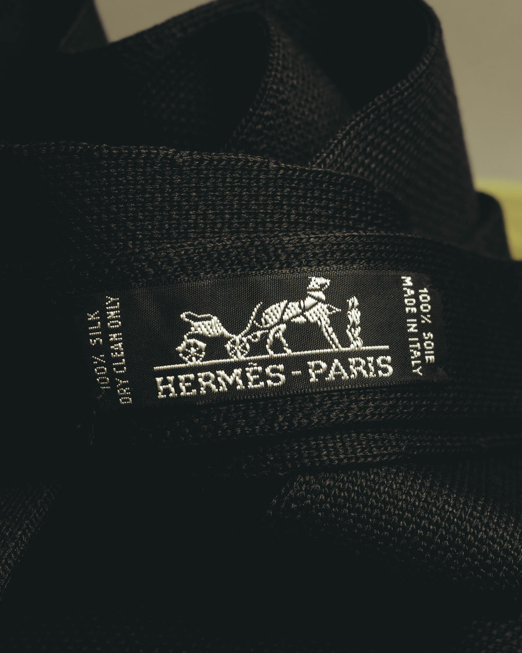 "Hermès" Black silk knit tie