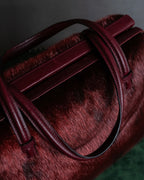 "LOEWE" Seal fur leather hand bag