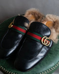 "GUCCI" GG logo design princetown loafers