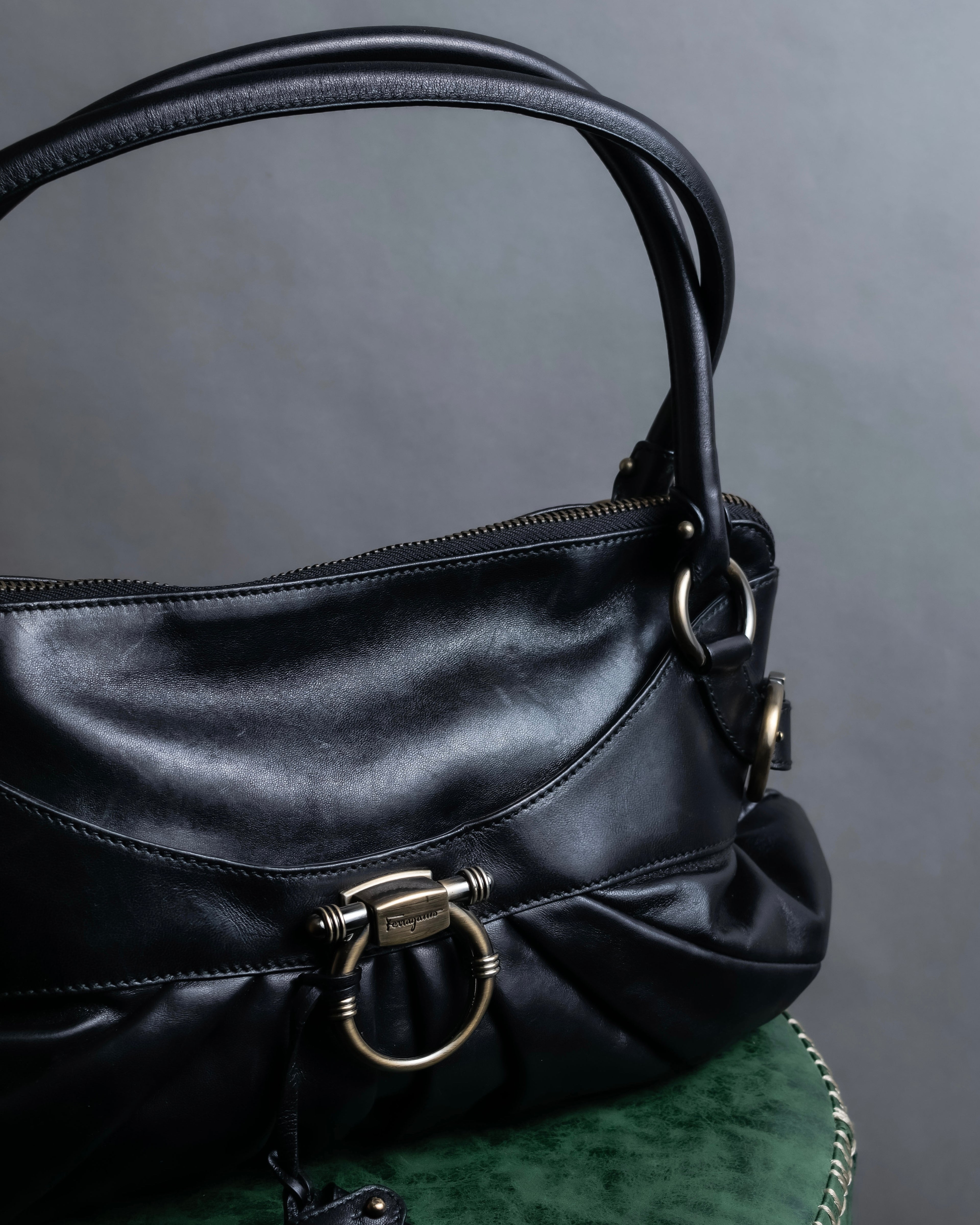 "Salvatore Ferragamo" Gancini motif leather one-handle bag