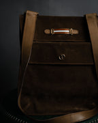 "GUCCI" 60’s-70’s suede and leather shoulder bag