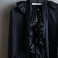 "GIVENCHY" Ribbon frill detail bow tie silk shirt ribbon frill detail