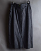 "CHANEL" 90's Gold button design straight line skirt