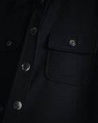 "Salvatore Ferragamo" 90’s signature engraved buttons wool shirt jacket