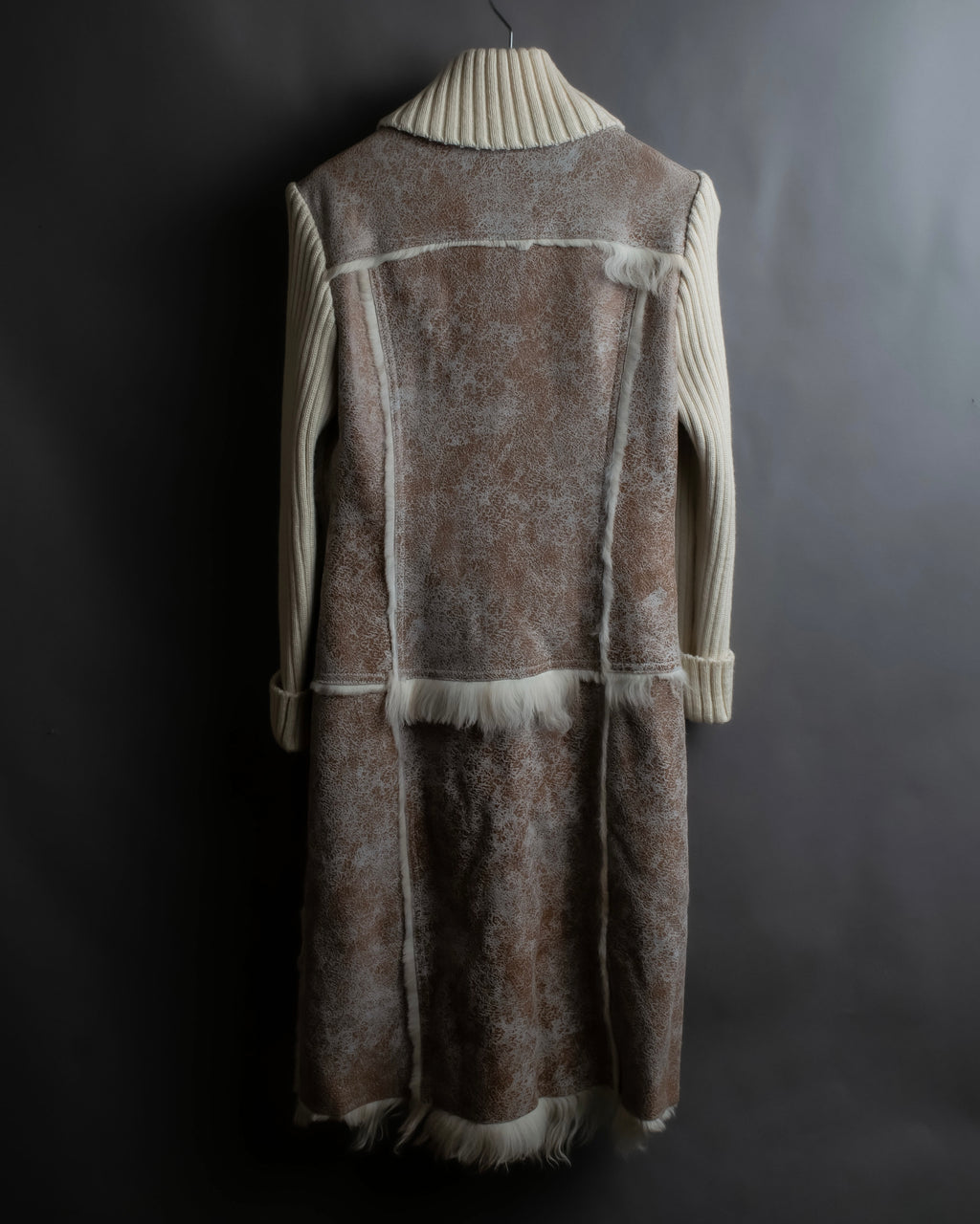 "Dolce &amp; Gabbana" Mouton &amp; knit combination design coat