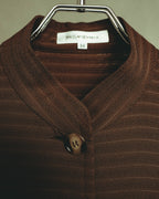 “YVES SAINT LAURENT” 80’s-90’s textured silk blend mandarin collar long shirt