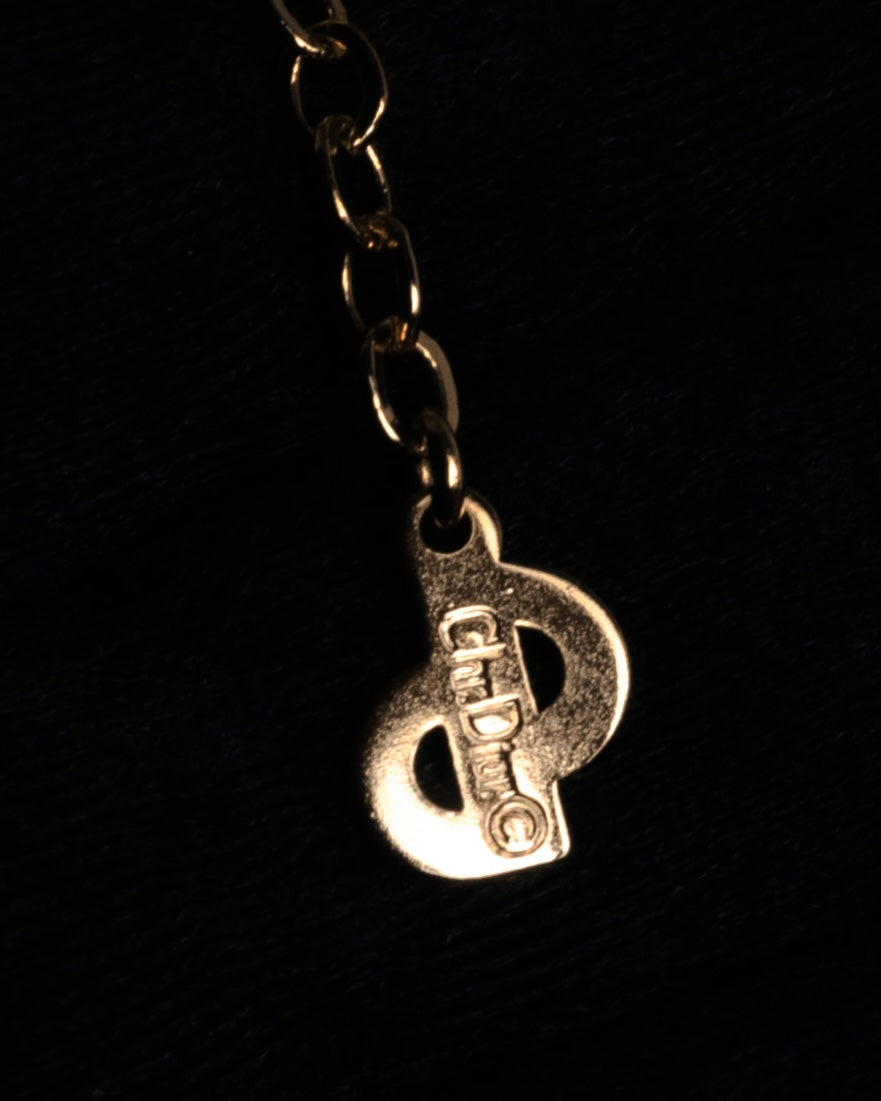 “Christian Dior” 80’s-90’s Lucky horseshoe pavé pendant necklace