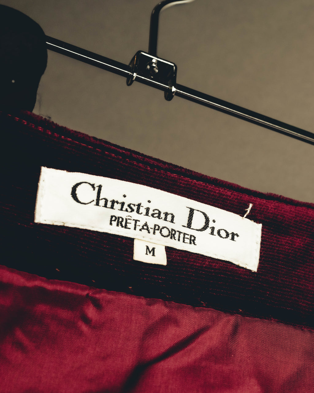 -SPECIAL- "Christian Dior" 80's-early 90's Burgundy velvet pleated skirt