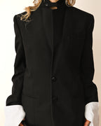 BALENCIAGA/ Chin Strap Detailed 2B Single Breasted Tailored Jacket