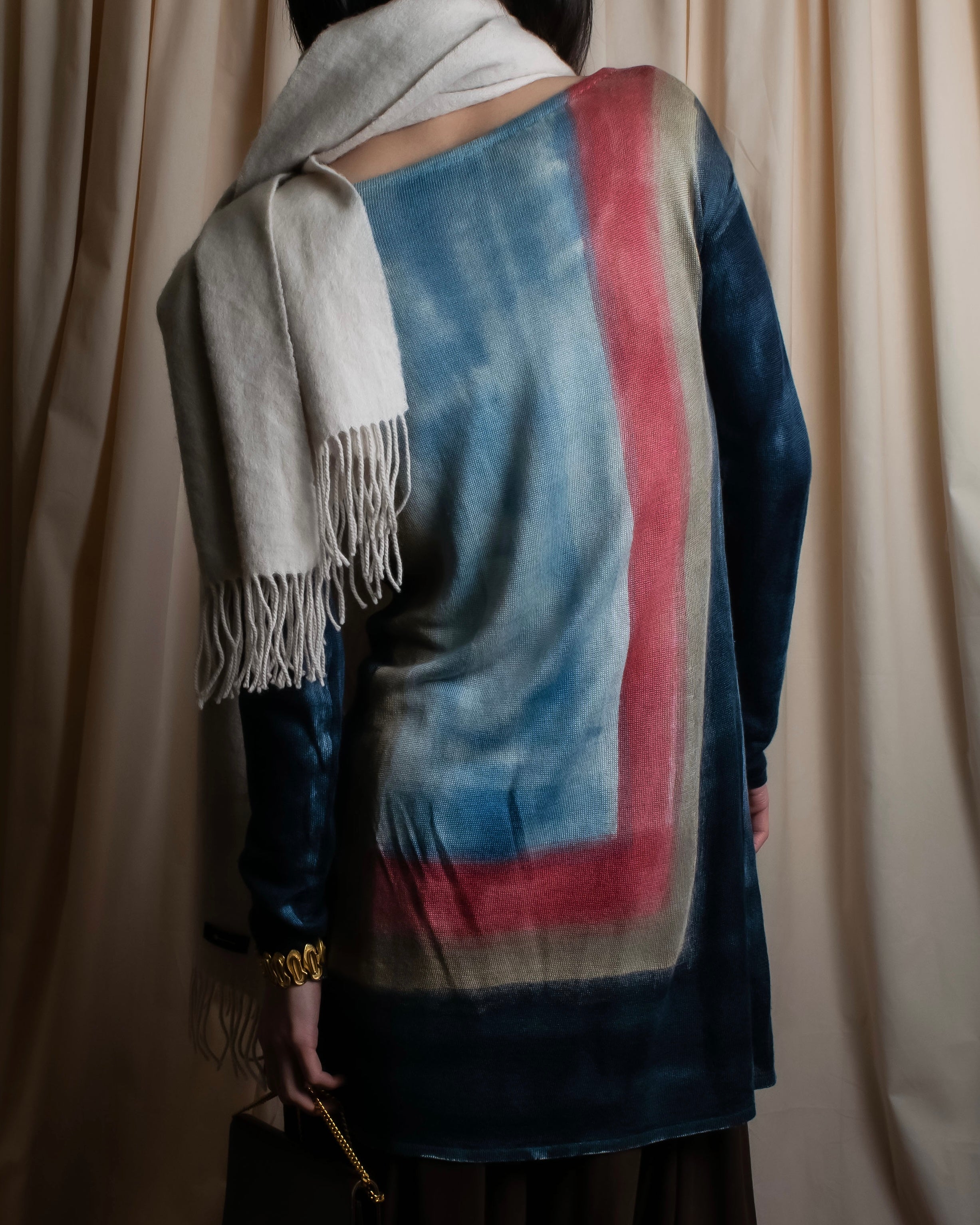 "Loro Piana" Hand-painted gradient knit tunic