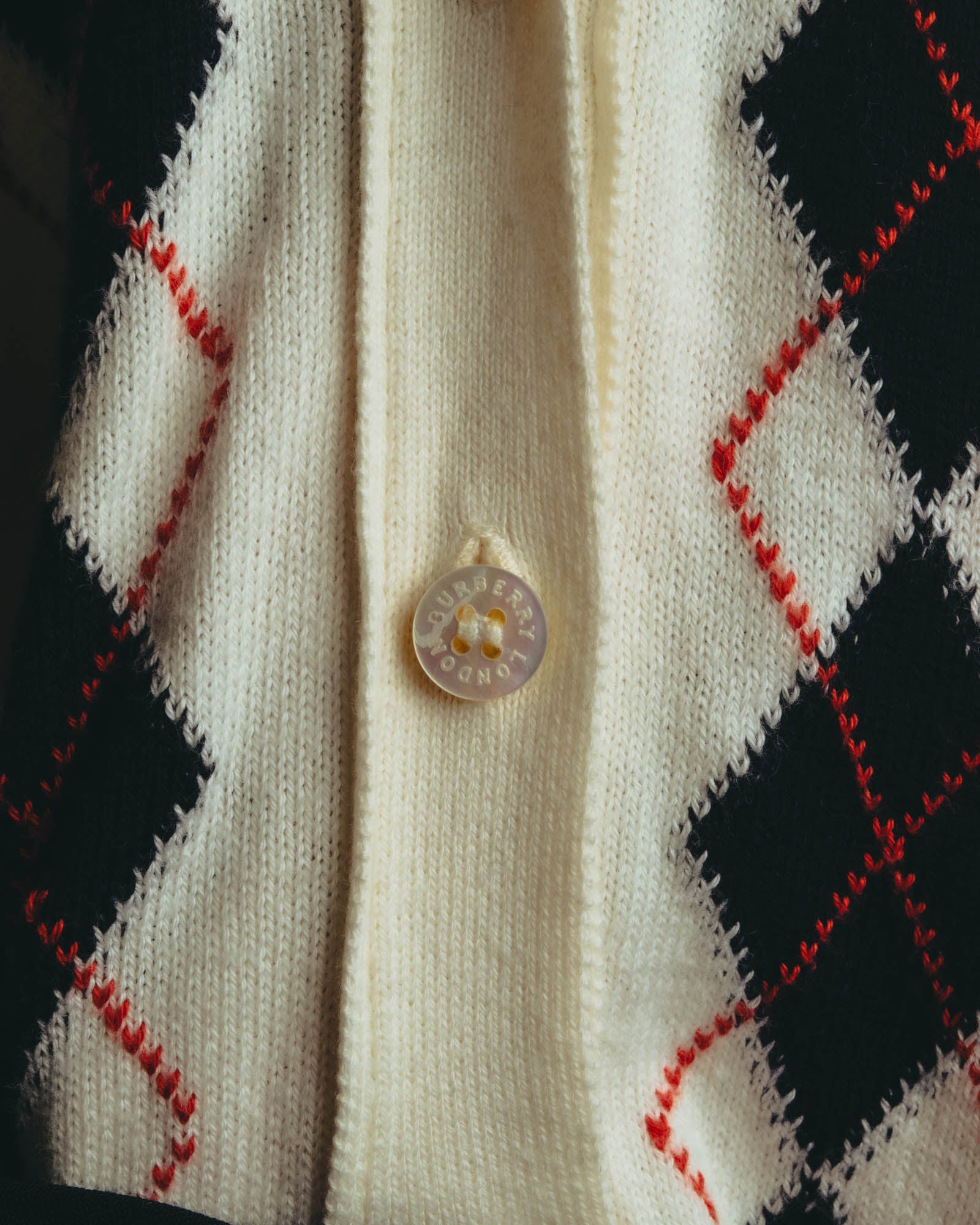 “BURBERRY LONDON” 00’s-10’s argyle cotton cardigan＆vest