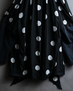 "BALENCIAGA" Polka dot flying squirrel silhouette bow tie dress