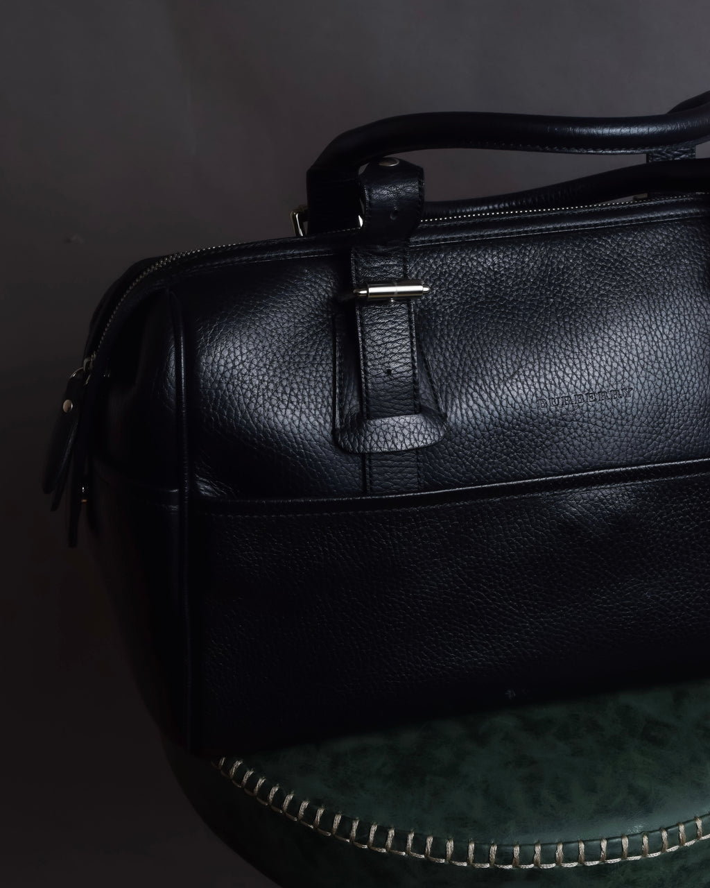 "BURBERRY" Refined design mini Boston leather bag