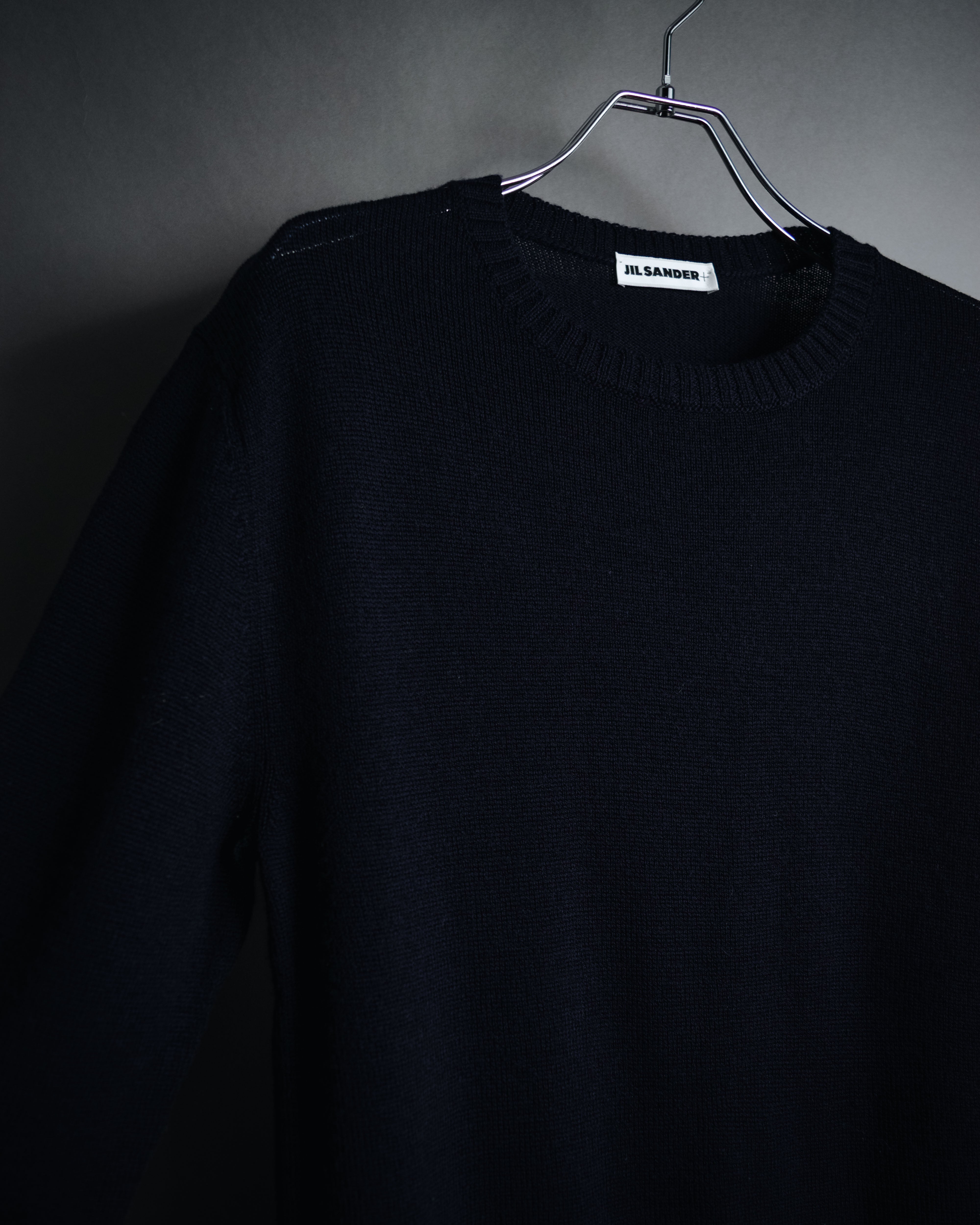 JIL SANDER (ジルサンダー) - ウール クルーネックニット - ネイビー