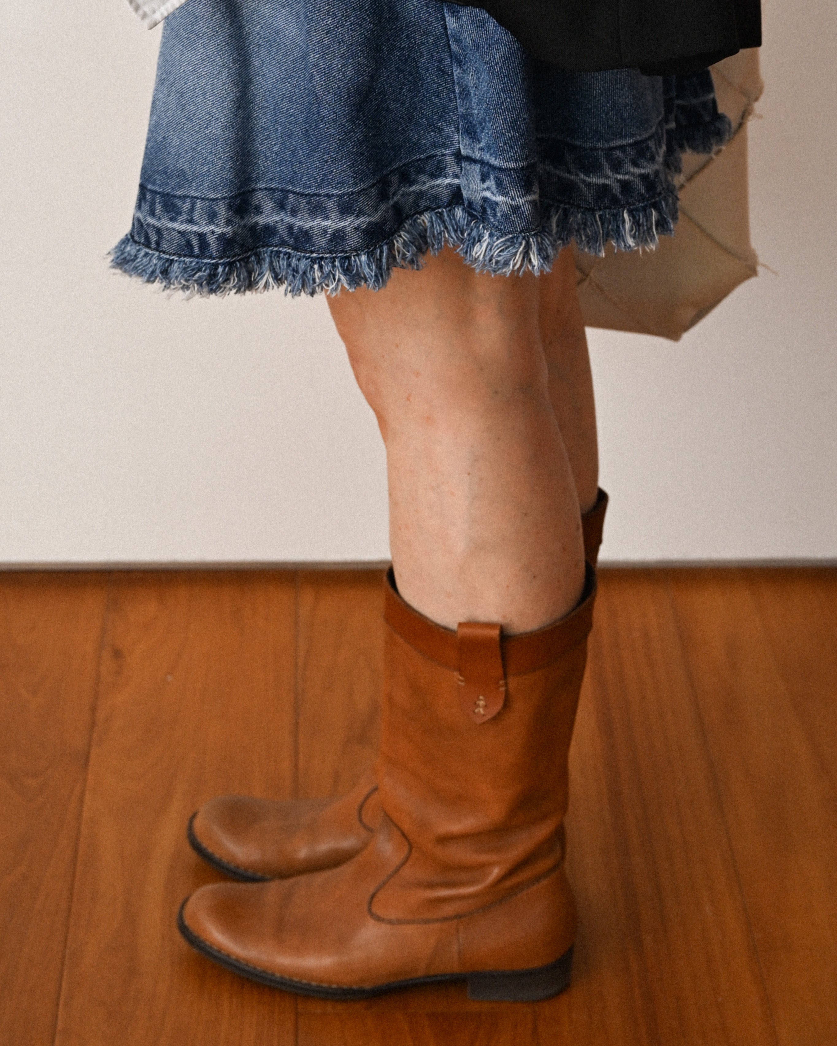 HENRY BEGUELIN/ Western Detailed Long Leather Boots