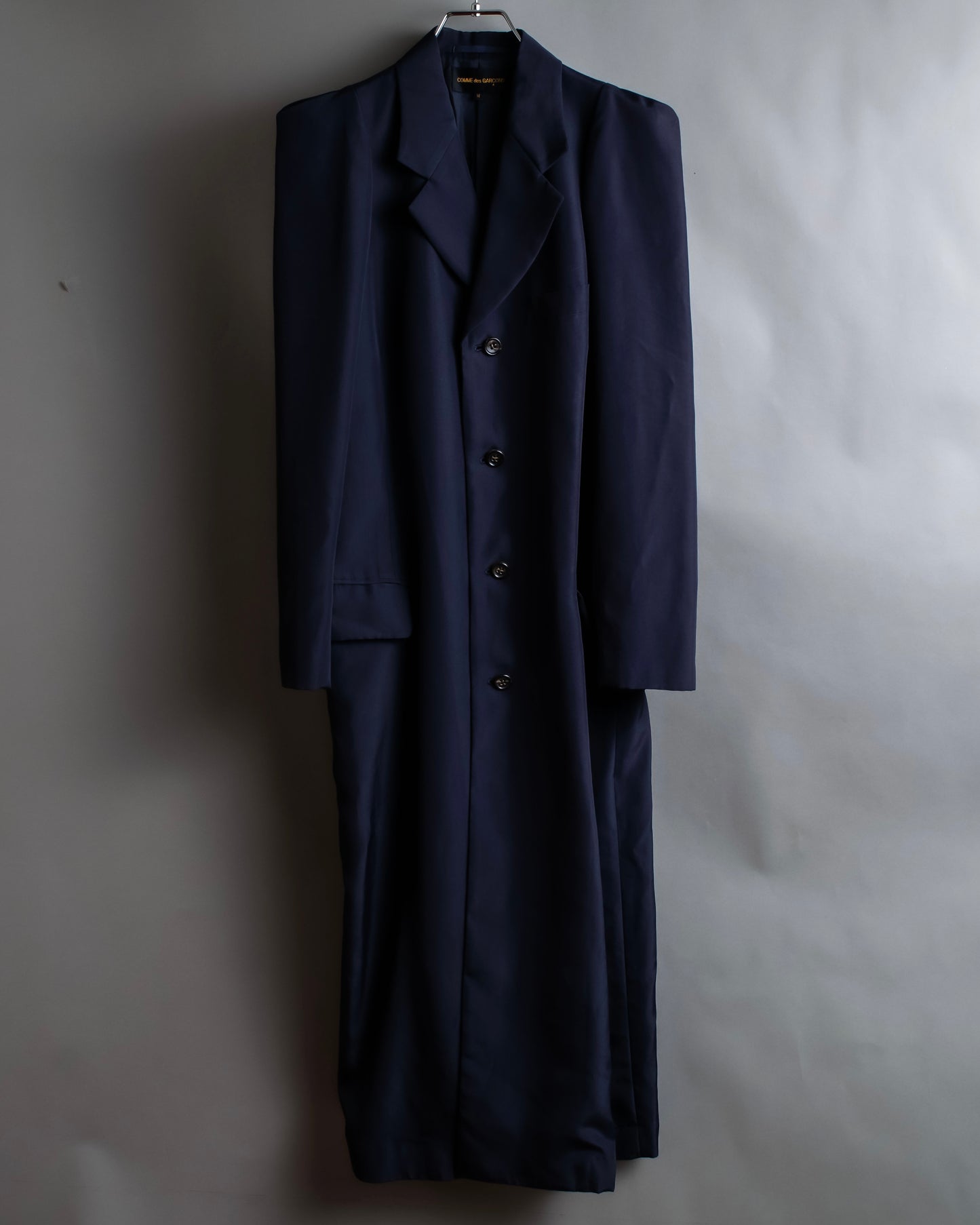 "COMME des GARCONS" Firm shoulder line maxi length 4 button chester coat