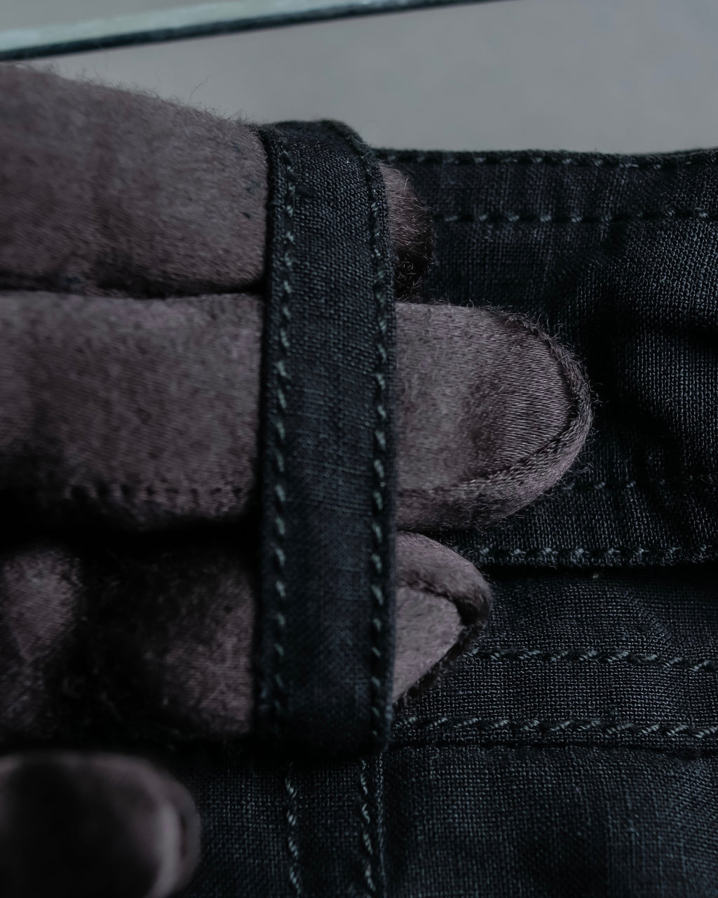 "HERMES" Belted button design linen skirt