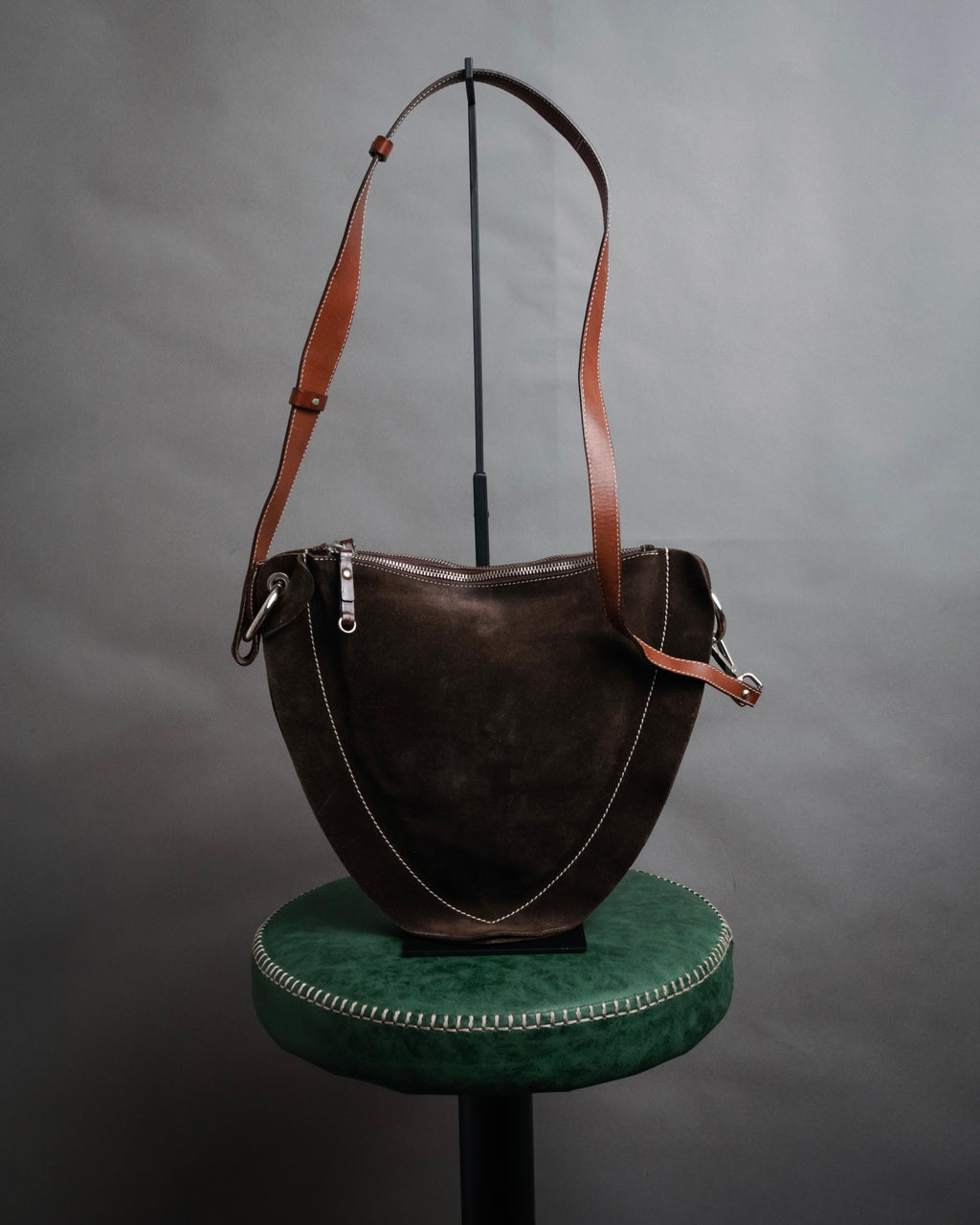 “GIANNI CHIARINI” 2010’s Suede multi compartment shoulder bag