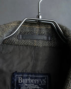 "BURBERRYS" Fine check pattern herringbone coat