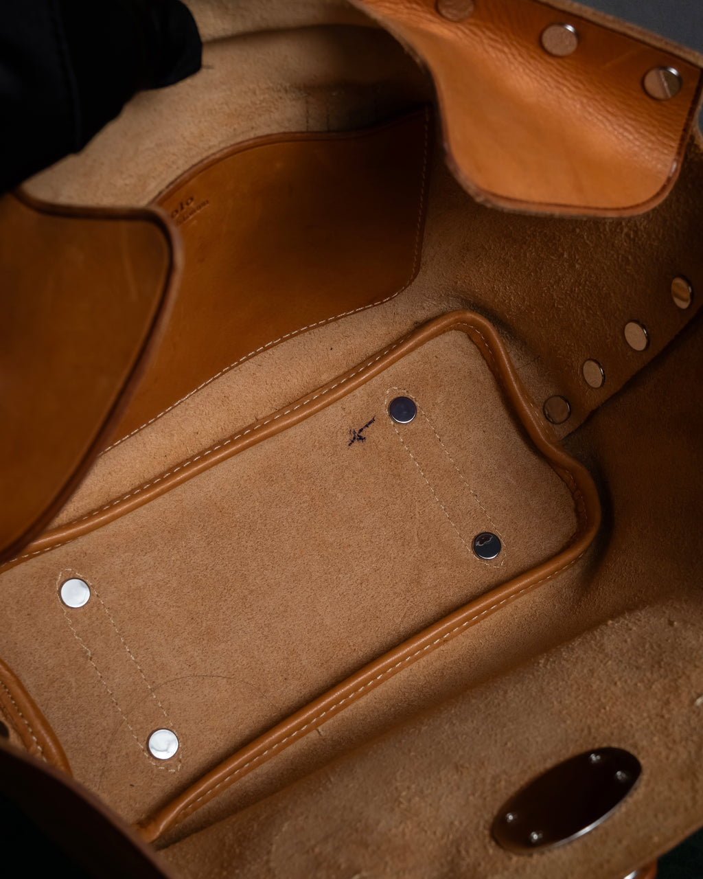 "Ralph Lauren" Metal stud design 2-way leather bag