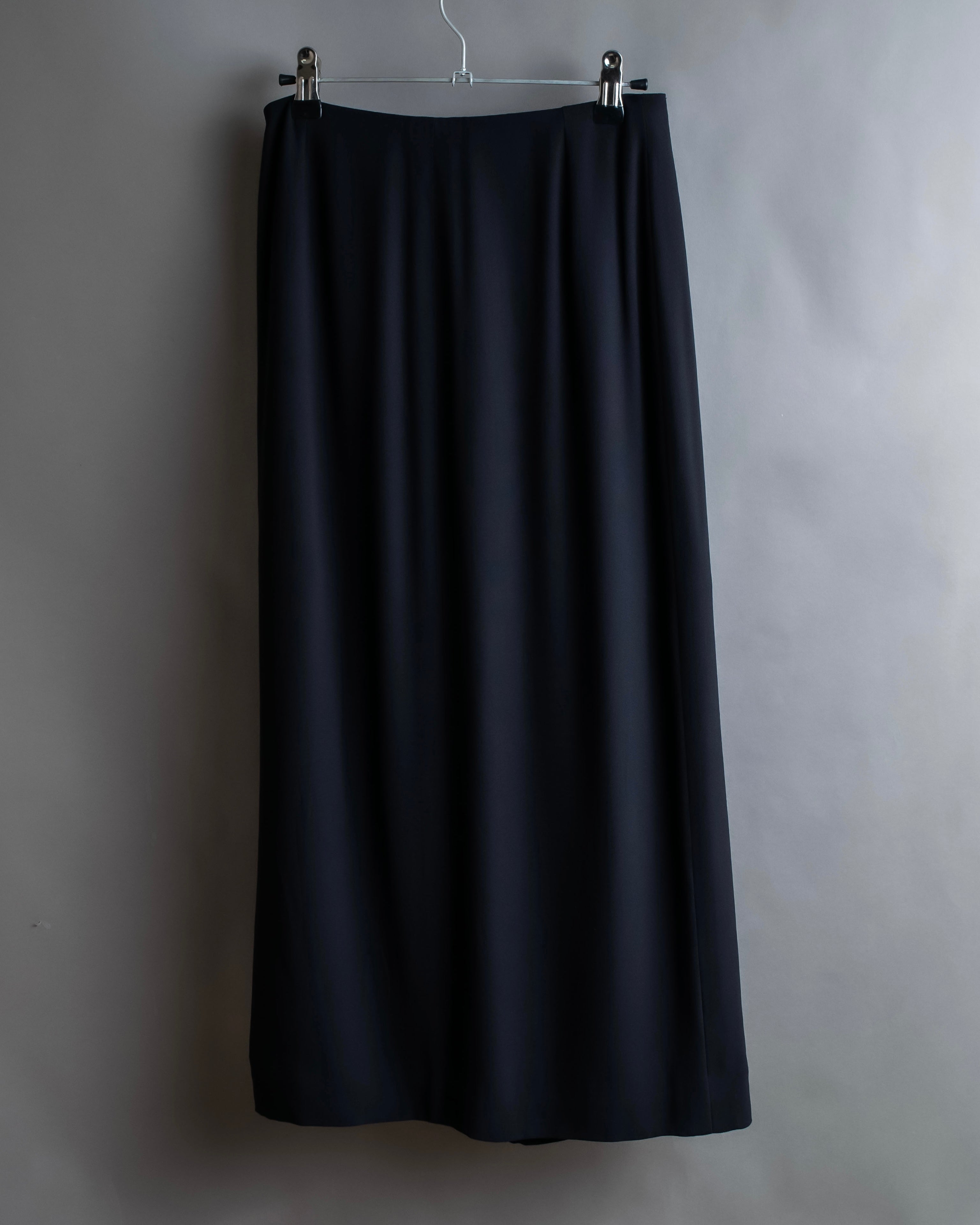 "HERMES" 100% silk straight silhouette maxi skirt