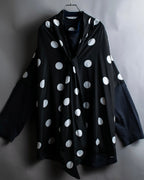 "BALENCIAGA" Polka dot flying squirrel silhouette bow tie dress