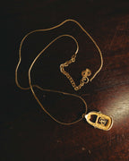 "Christian Dior" 90's Rhinestone padlock pendant necklace