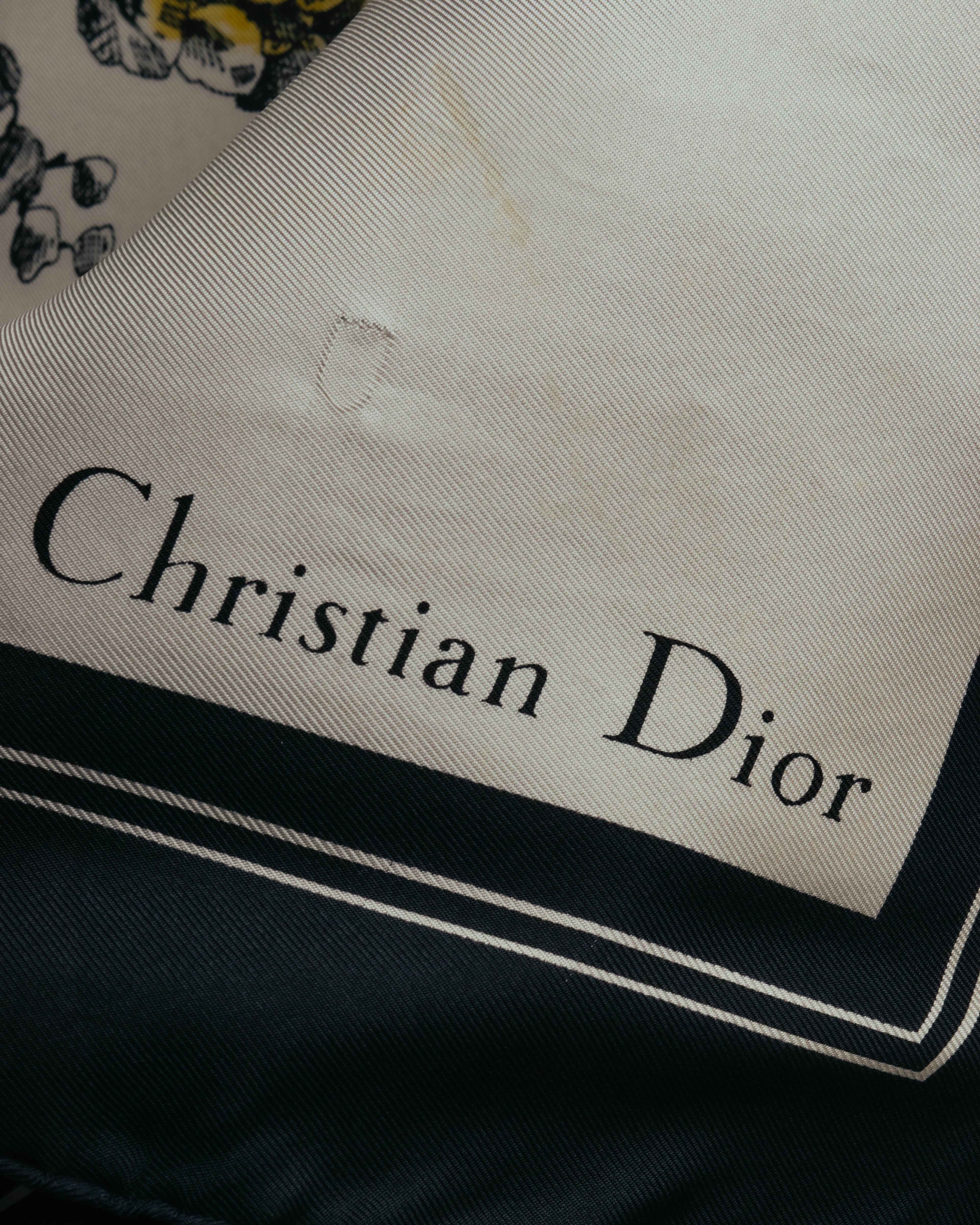 "Christian Dior" Vintage baroque print square scarf