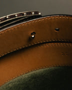 “PRADA” 90’s-00’s Studded logo leather belt