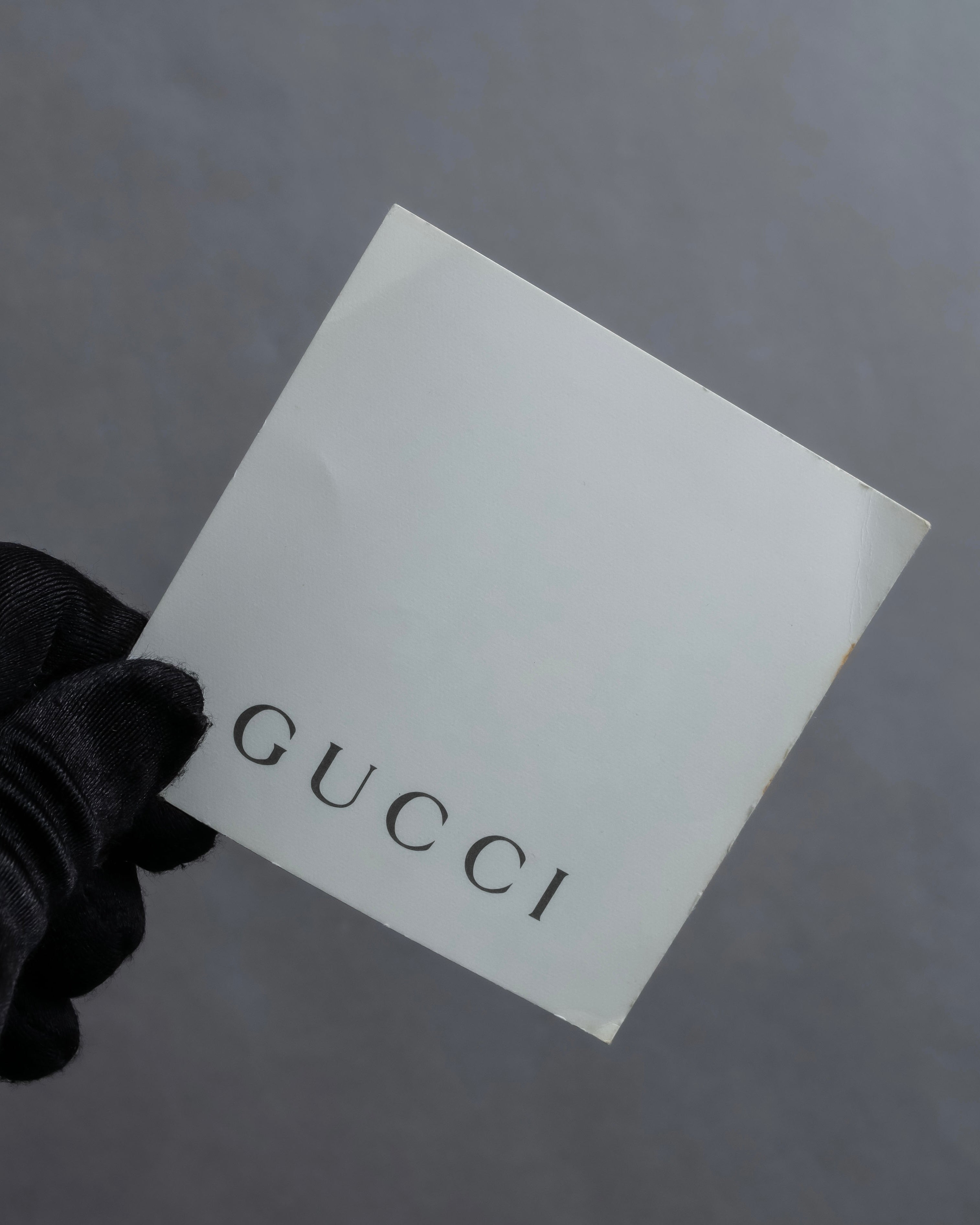 "GUCCI" Horizontally shaped cord-wrapped handle leather bag