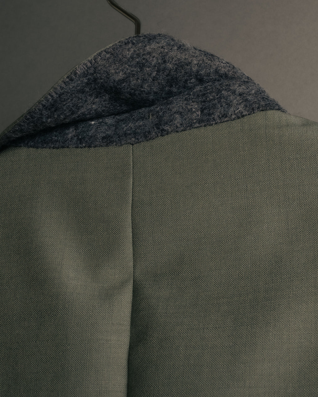 "PRADA" 2012AW Wool-mohair tailored jacket with contrast collar detail