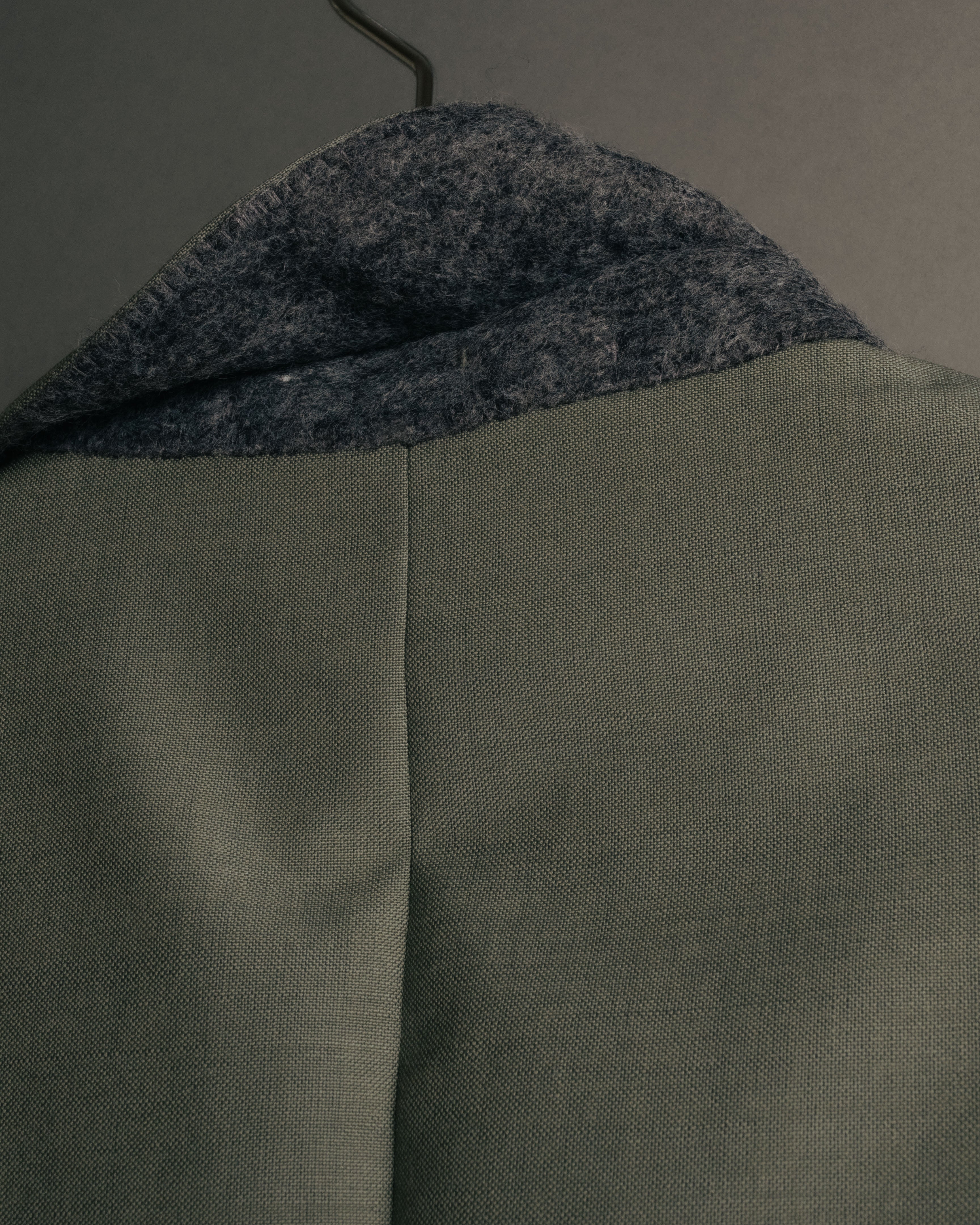 "PRADA" 2012AW Wool-mohair tailored jacket with contrast collar detail