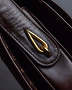 "GUCCI" 70's Embossed suede flap shoulder bag