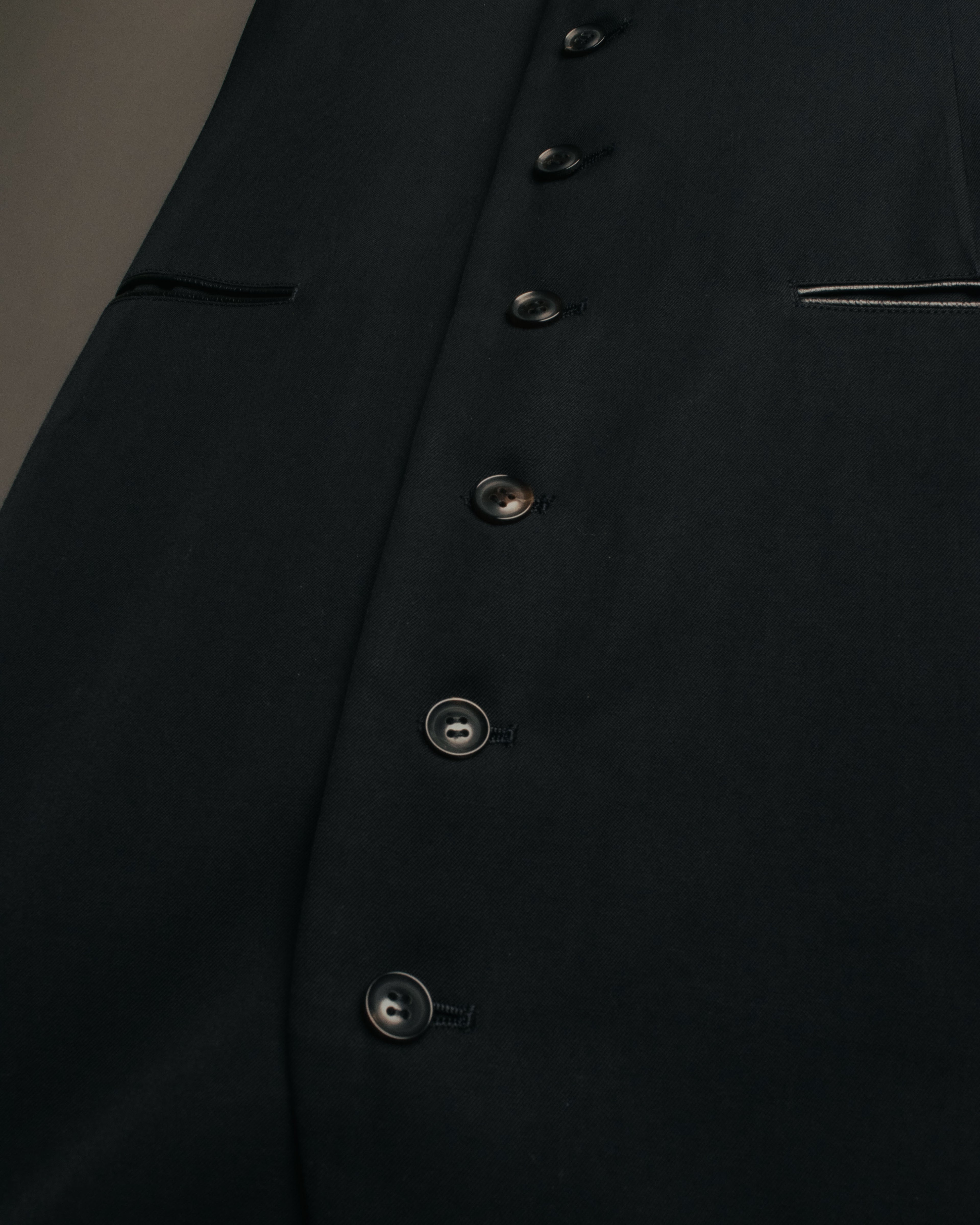 -SPECIAL- “Y’s” 90’s long tailored leather-trimmed vest