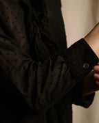 "tricot COMME des GARCONS"  80's Tiered ruffle design, dotted sheer blouse