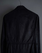 "PRADA" Wrap flap design micro suede jacket