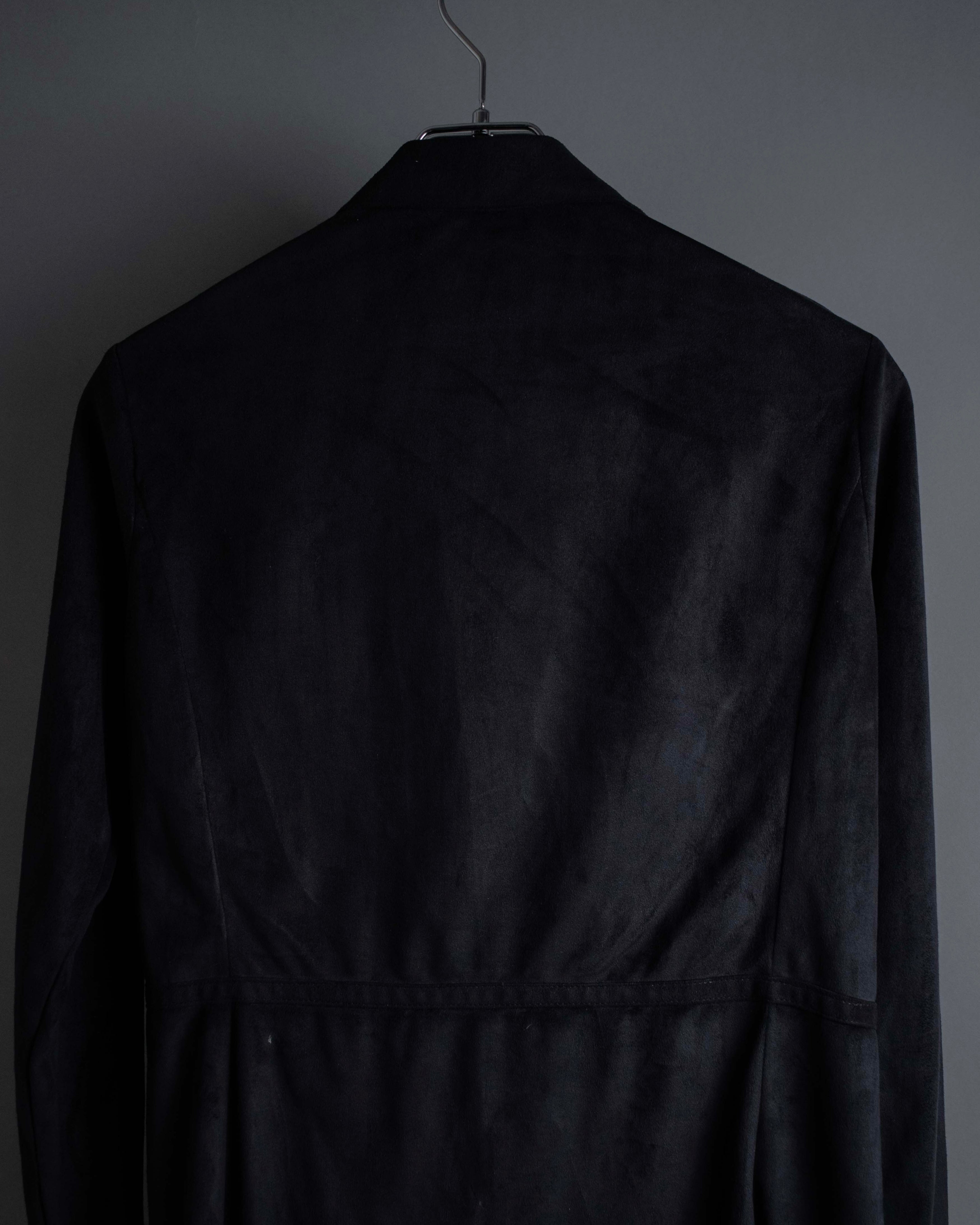 "PRADA" Wrap flap design micro suede jacket