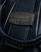 "GUCCI" Horizontal shape metal fittings design leather one shoulder bag